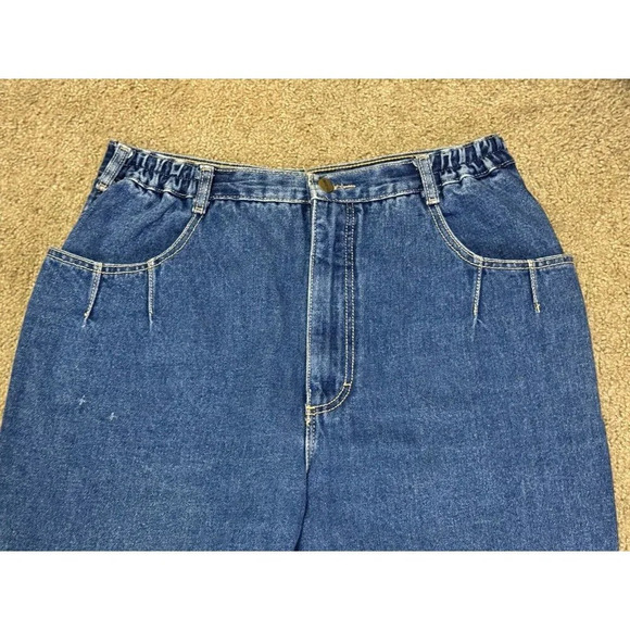 VINTAGE GINTANO Womens Denim Jeans Blue High-Rise Mom Retro Pleats Sz 16 30x30 - Picture 5 of 11